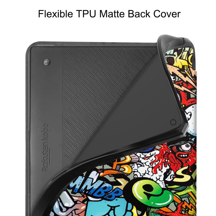 Painted Deformation TPU Leather Smart Tablet Case, For Kobo Elipsa 2E