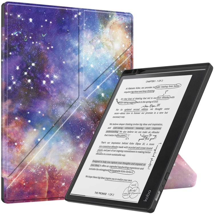 Painted Deformation TPU Leather Smart Tablet Case, For Kobo Elipsa 2E