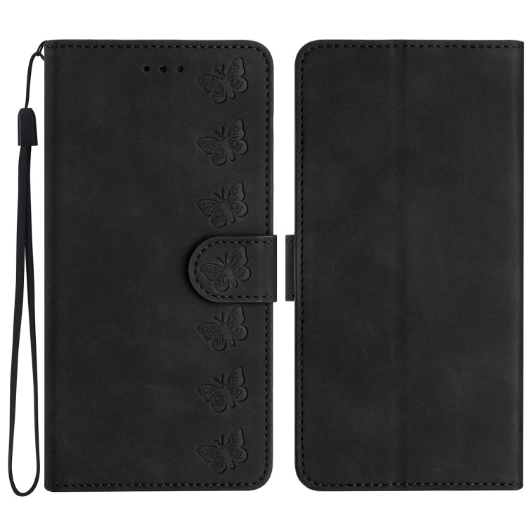 Seven Butterflies Embossed Leather Phone Case, For iPhone 16, For iPhone 15 Pro Max, For iPhone 15 Pro, For iPhone 15 Plus