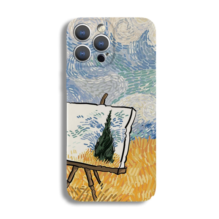 Precise Hole Oil Painting Pattern PC Phone Case, For iPhone 14 Plus, For iPhone 14