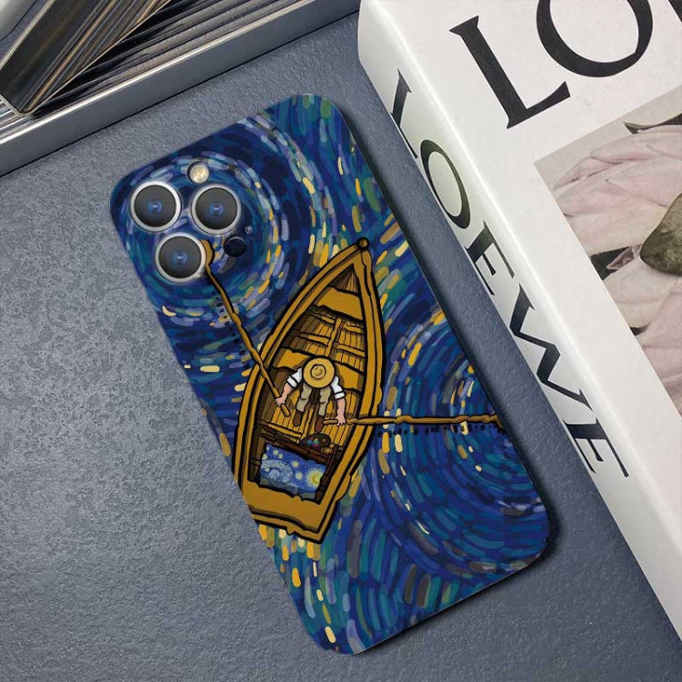 Precise Hole Oil Painting Pattern PC Phone Case, For iPhone 13 Pro, For iPhone 13