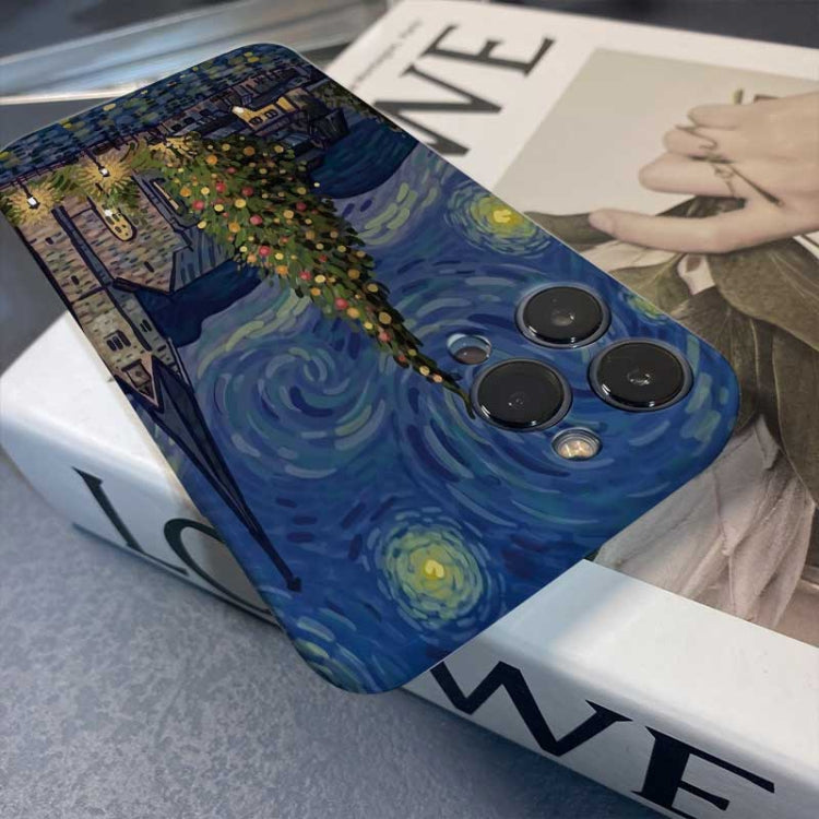 Precise Hole Oil Painting Pattern PC Phone Case, For iPhone 13 Pro, For iPhone 13