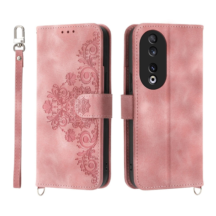 Skin Feel Flowers Embossed Wallet Leather Phone Case, For Honor X9b, For Honor 90 Pro 5G, For Honor 90 5G, For Honor X50i