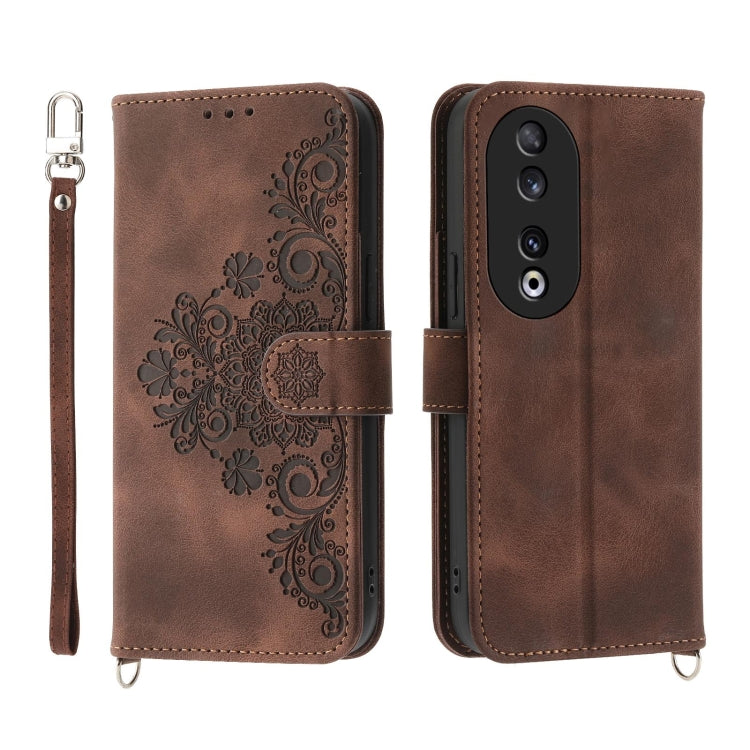 Skin Feel Flowers Embossed Wallet Leather Phone Case, For Honor X9b, For Honor 90 Pro 5G, For Honor 90 5G, For Honor X50i