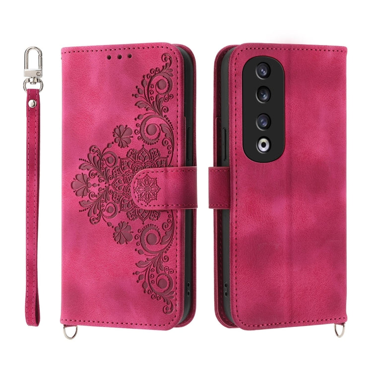 Skin Feel Flowers Embossed Wallet Leather Phone Case, For Honor X9b, For Honor 90 Pro 5G, For Honor 90 5G, For Honor X50i