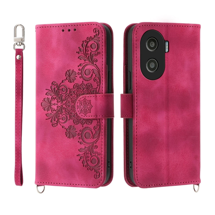 Skin Feel Flowers Embossed Wallet Leather Phone Case, For Honor X40i 5G / Play7T Pro, For Honor Magic5 Pro, For Honor Magic5, For Honor X8a 4G