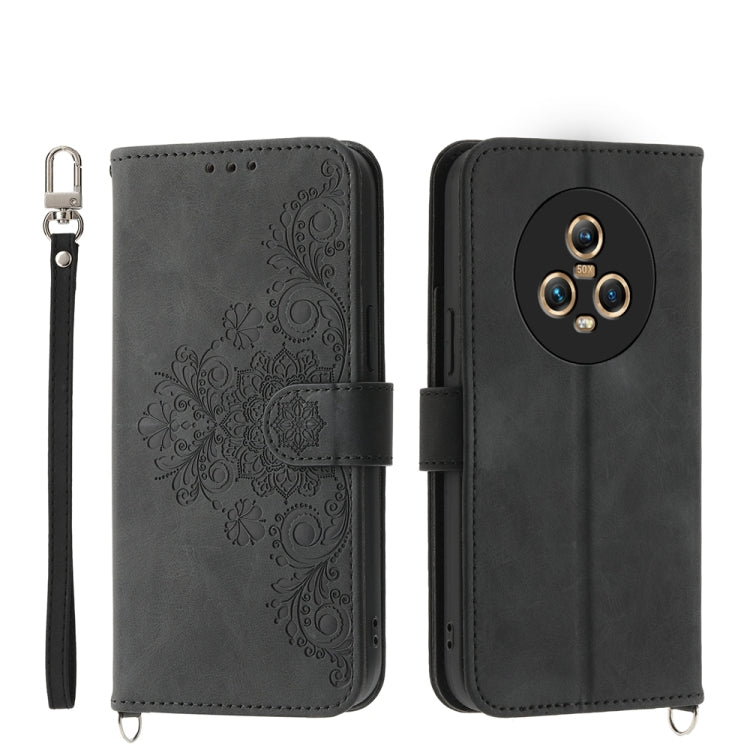 Skin Feel Flowers Embossed Wallet Leather Phone Case, For Honor X40i 5G / Play7T Pro, For Honor Magic5 Pro, For Honor Magic5, For Honor X8a 4G