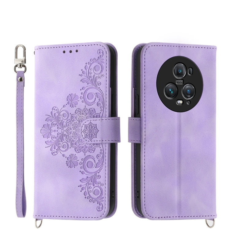 Skin Feel Flowers Embossed Wallet Leather Phone Case, For Honor X40i 5G / Play7T Pro, For Honor Magic5 Pro, For Honor Magic5, For Honor X8a 4G