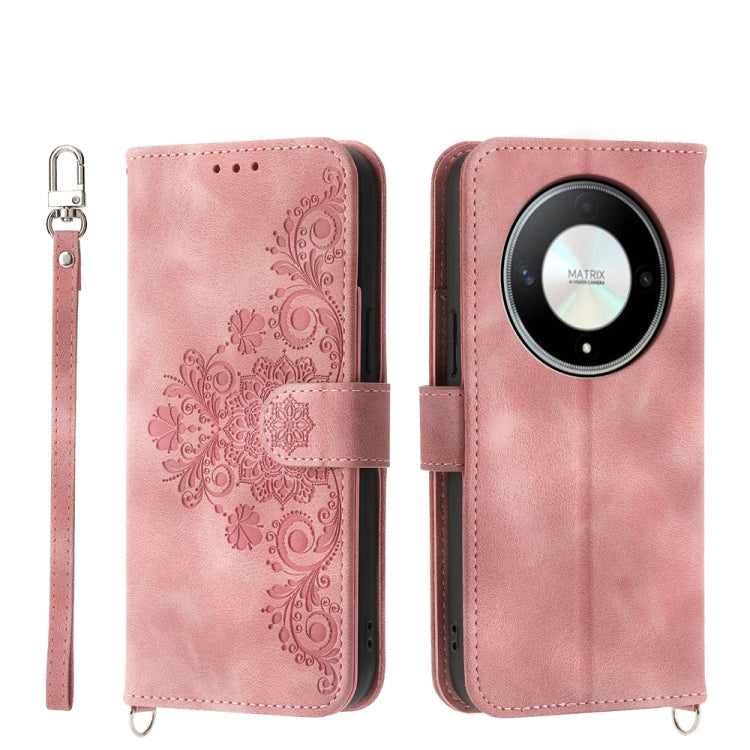 Skin Feel Flowers Embossed Wallet Leather Phone Case, For Honor X9b, For Honor 90 Pro 5G, For Honor 90 5G, For Honor X50i