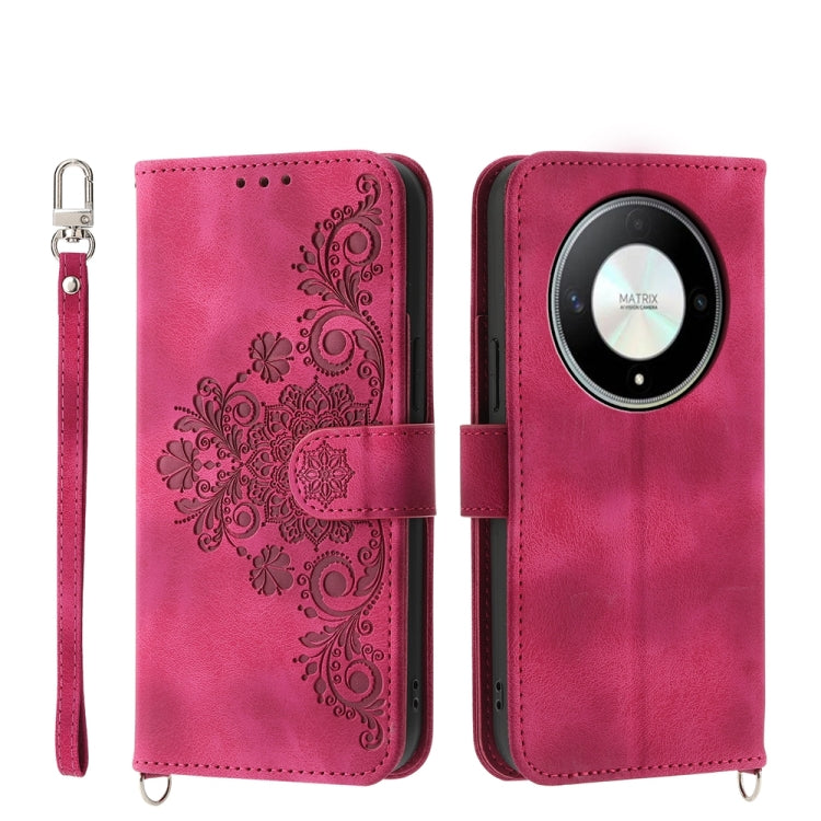 Skin Feel Flowers Embossed Wallet Leather Phone Case, For Honor X9b, For Honor 90 Pro 5G, For Honor 90 5G, For Honor X50i