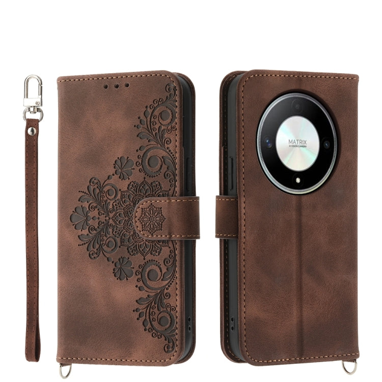 Skin Feel Flowers Embossed Wallet Leather Phone Case, For Honor X9b, For Honor 90 Pro 5G, For Honor 90 5G, For Honor X50i