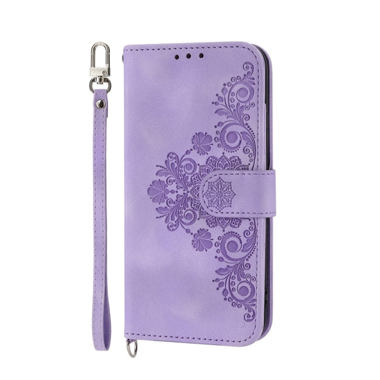 Skin Feel Flowers Embossed Wallet Leather Phone Case, For Honor Magic6 Pro, For Honor X8b, For Honor 100 Pro, For Honor 100