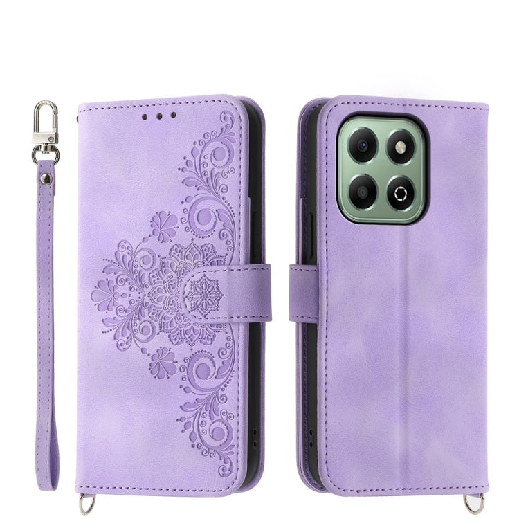Skin Feel Flowers Embossed Wallet Leather Phone Case, For Honor 300 Pro / 300 Ultra, For Honor X60i, For Honor X6b, For Honor 200 Lite Global