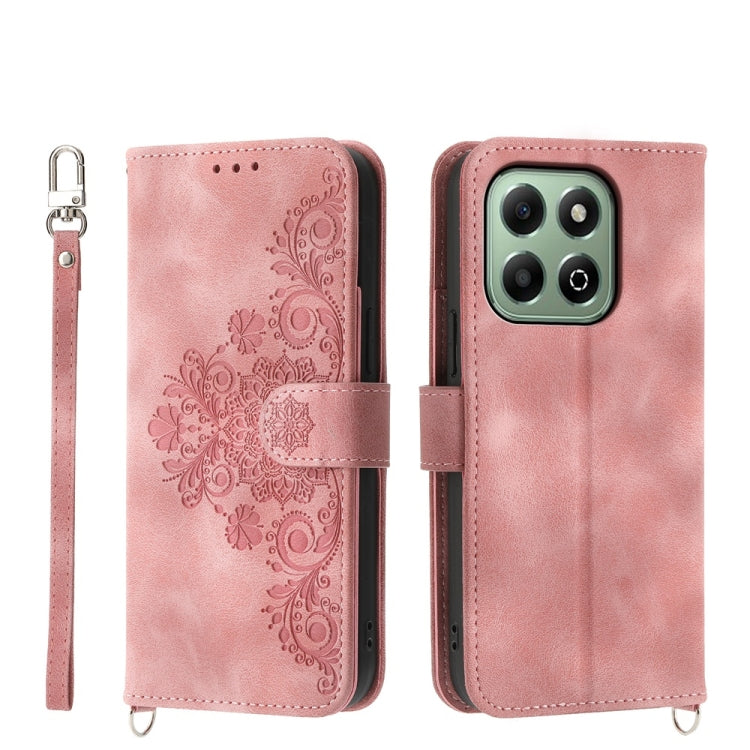 Skin Feel Flowers Embossed Wallet Leather Phone Case, For Honor 300 Pro / 300 Ultra, For Honor X60i, For Honor X6b, For Honor 200 Lite Global