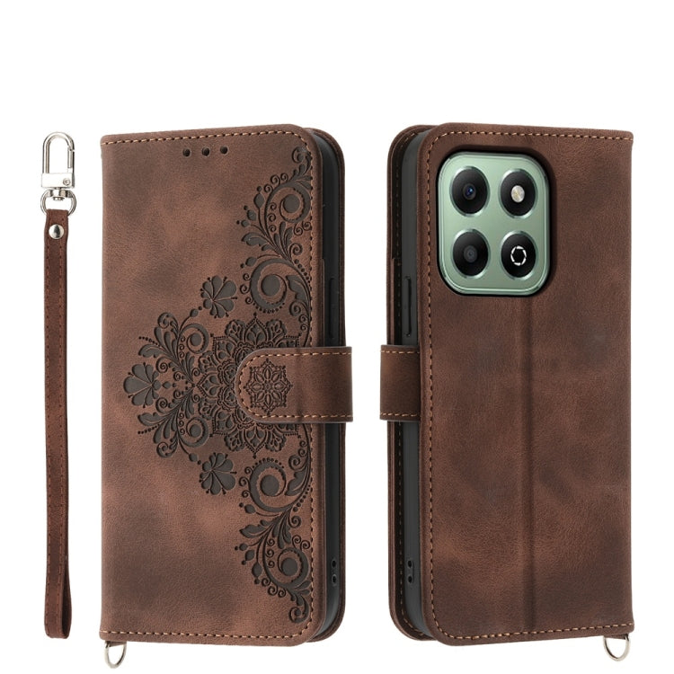 Skin Feel Flowers Embossed Wallet Leather Phone Case, For Honor 300 Pro / 300 Ultra, For Honor X60i, For Honor X6b, For Honor 200 Lite Global