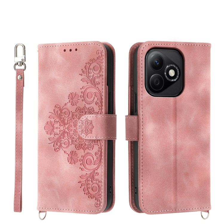 Skin Feel Flowers Embossed Wallet Leather Phone Case, For Honor 300 Pro / 300 Ultra, For Honor X60i, For Honor X6b, For Honor 200 Lite Global