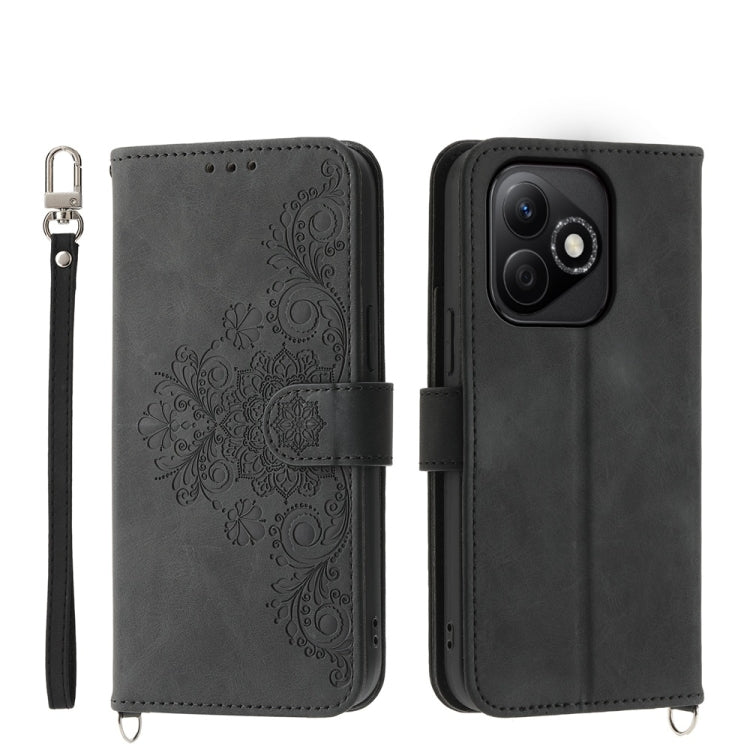 Skin Feel Flowers Embossed Wallet Leather Phone Case, For Honor 300 Pro / 300 Ultra, For Honor X60i, For Honor X6b, For Honor 200 Lite Global