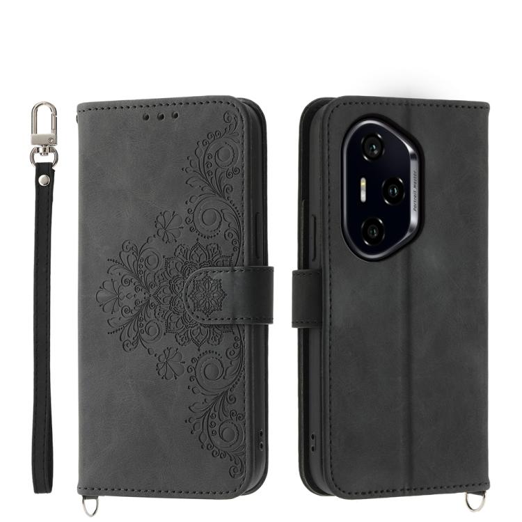 Skin Feel Flowers Embossed Wallet Leather Phone Case, For Honor 300 Pro / 300 Ultra, For Honor X60i, For Honor X6b, For Honor 200 Lite Global