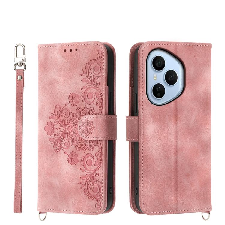 Skin Feel Flowers Embossed Wallet Leather Phone Case, For Honor 600 Global / 600 Pro Global, For Honor X9d 5G / X70 5G, For Honor X6c 4G / X5b / X5b Plus, For Honor 400 Pro Global 160.8mm