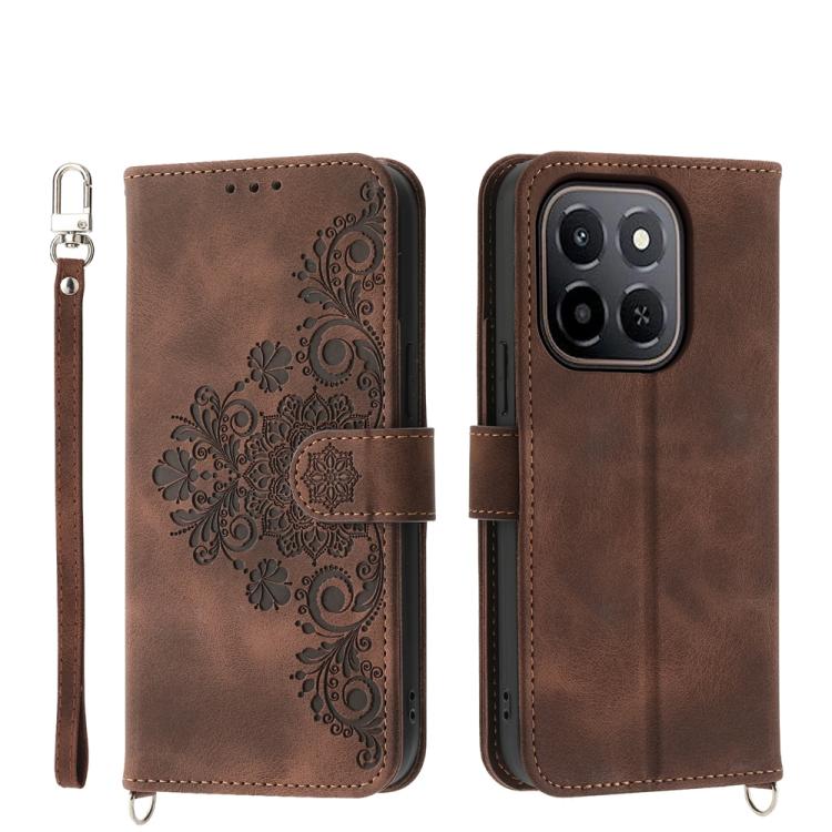 Skin Feel Flowers Embossed Wallet Leather Phone Case, For Honor 600 Global / 600 Pro Global, For Honor X9d 5G / X70 5G, For Honor X6c 4G / X5b / X5b Plus, For Honor 400 Pro Global 160.8mm