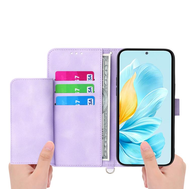 Skin Feel Flowers Embossed Wallet Leather Phone Case, For Honor 600 Global / 600 Pro Global, For Honor X9d 5G / X70 5G, For Honor X6c 4G / X5b / X5b Plus, For Honor 400 Pro Global 160.8mm
