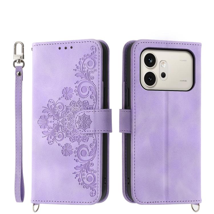 Skin Feel Flowers Embossed Wallet Leather Phone Case, For Honor 600 Global / 600 Pro Global, For Honor X9d 5G / X70 5G, For Honor X6c 4G / X5b / X5b Plus, For Honor 400 Pro Global 160.8mm