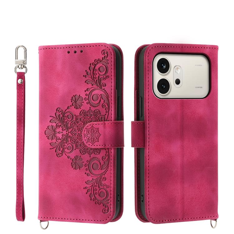 Skin Feel Flowers Embossed Wallet Leather Phone Case, For Honor 600 Global / 600 Pro Global, For Honor X9d 5G / X70 5G, For Honor X6c 4G / X5b / X5b Plus, For Honor 400 Pro Global 160.8mm