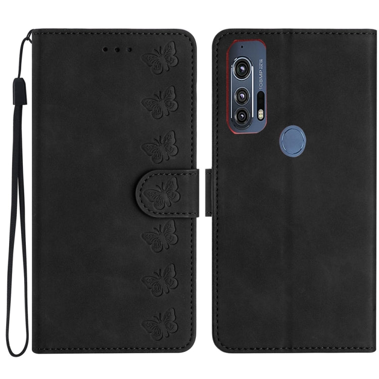 Seven Butterflies Embossed Leather Phone Case, For Motorola Moto G9, For Motorola Moto E 2020, For Motorola Edge+ 2020, For Motorola Moto G8 Play
