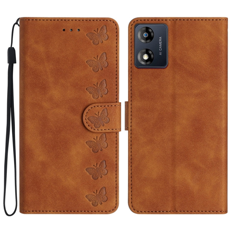 Seven Butterflies Embossed Leather Phone Case, For Motorola Moto G14 4G, For Motorola Edge 40, For Motorola Moto G13, For Motorola Moto E13