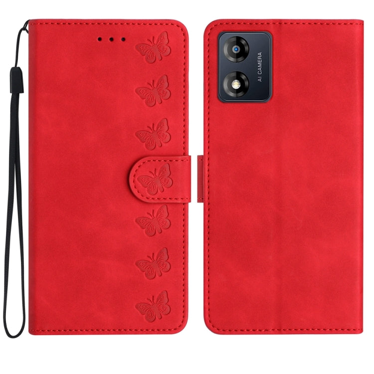 Seven Butterflies Embossed Leather Phone Case, For Motorola Moto G14 4G, For Motorola Edge 40, For Motorola Moto G13, For Motorola Moto E13