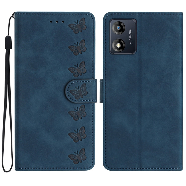 Seven Butterflies Embossed Leather Phone Case, For Motorola Moto G14 4G, For Motorola Edge 40, For Motorola Moto G13, For Motorola Moto E13