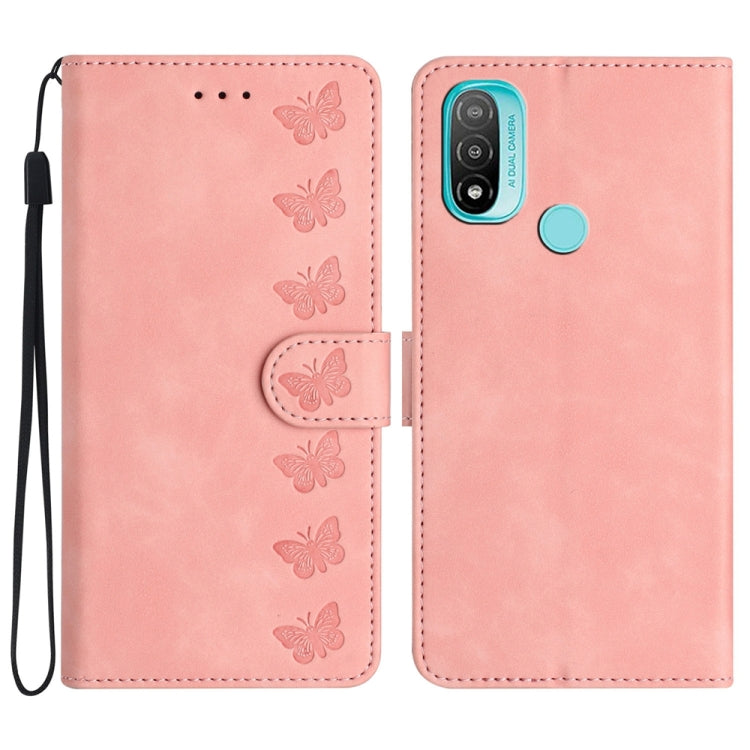 Seven Butterflies Embossed Leather Phone Case, For Motorola Moto E32, For Motorola Moto G52, For Motorola Moto G22, For Motorola Moto E20