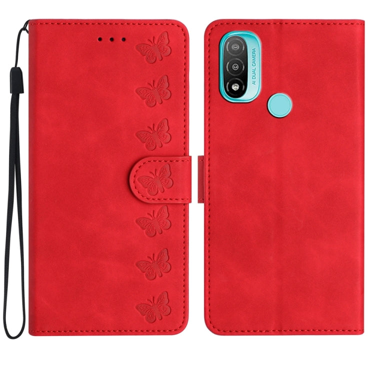Seven Butterflies Embossed Leather Phone Case, For Motorola Moto E32, For Motorola Moto G52, For Motorola Moto G22, For Motorola Moto E20