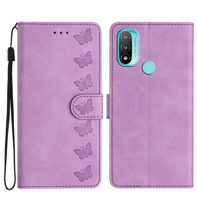 Seven Butterflies Embossed Leather Phone Case, For Motorola Moto E32, For Motorola Moto G52, For Motorola Moto G22, For Motorola Moto E20