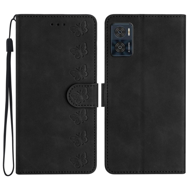 Seven Butterflies Embossed Leather Phone Case, For Motorola Moto G73, For Motorola Moto E22, For Motorola Moto G42, For Motorola Moto G62