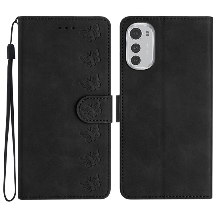 Seven Butterflies Embossed Leather Phone Case, For Motorola Moto E32, For Motorola Moto G52, For Motorola Moto G22, For Motorola Moto E20