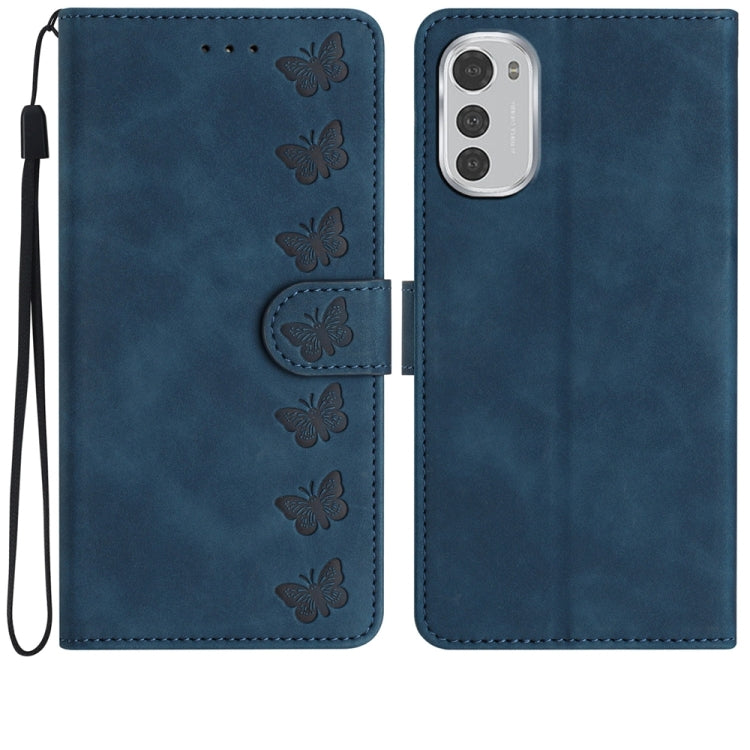 Seven Butterflies Embossed Leather Phone Case, For Motorola Moto E32, For Motorola Moto G52, For Motorola Moto G22, For Motorola Moto E20