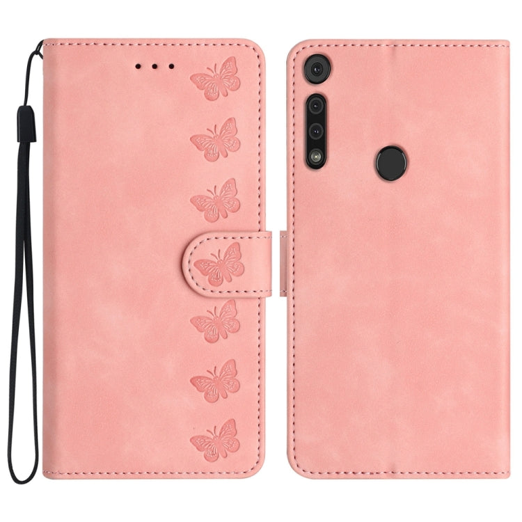 Seven Butterflies Embossed Leather Phone Case, For Motorola Moto G9, For Motorola Moto E 2020, For Motorola Edge+ 2020, For Motorola Moto G8 Play