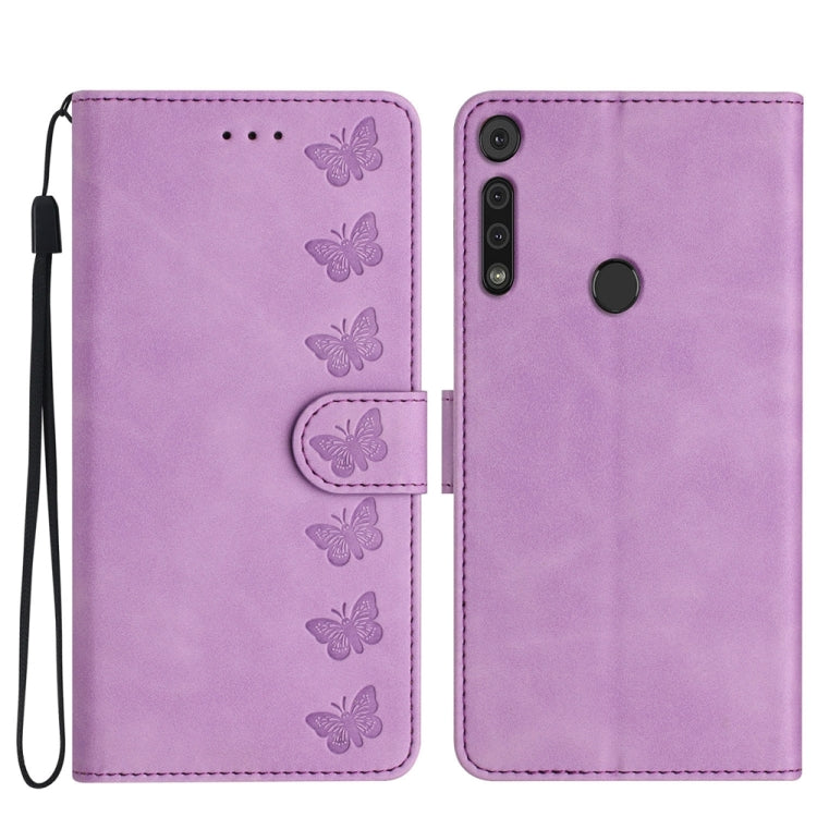Seven Butterflies Embossed Leather Phone Case, For Motorola Moto G9, For Motorola Moto E 2020, For Motorola Edge+ 2020, For Motorola Moto G8 Play