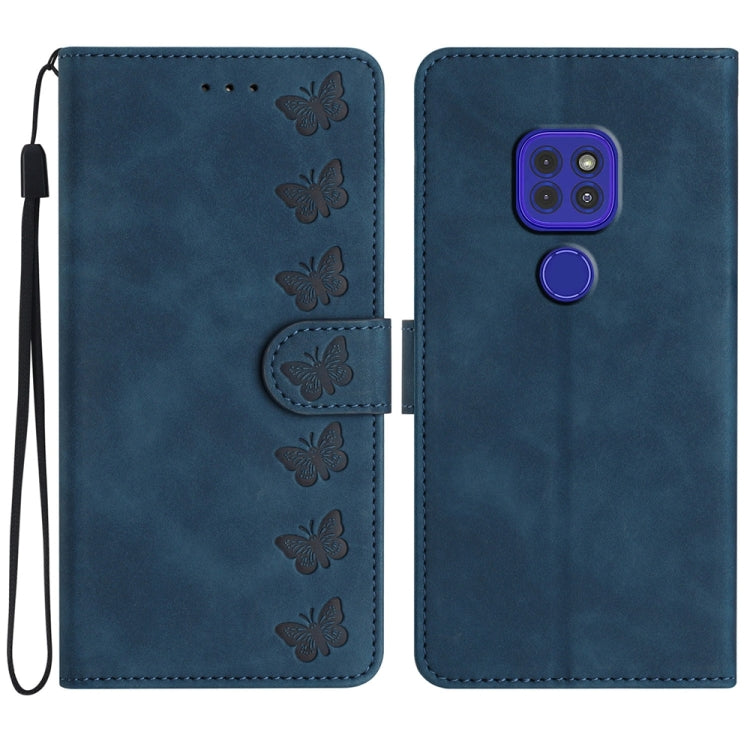 Seven Butterflies Embossed Leather Phone Case, For Motorola Moto G9, For Motorola Moto E 2020, For Motorola Edge+ 2020, For Motorola Moto G8 Play