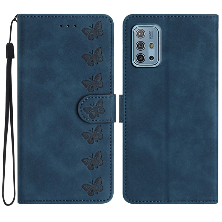 Seven Butterflies Embossed Leather Phone Case, For Motorola Moto G31, For Motorola Moto G60, For Motorola Moto G10, For Motorola Moto G50