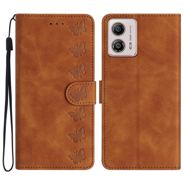 Seven Butterflies Embossed Leather Phone Case, For Motorola Moto G14 4G, For Motorola Edge 40, For Motorola Moto G13, For Motorola Moto E13