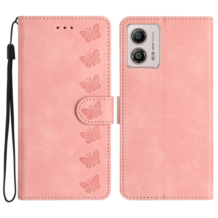 Seven Butterflies Embossed Leather Phone Case, For Motorola Moto G14 4G, For Motorola Edge 40, For Motorola Moto G13, For Motorola Moto E13
