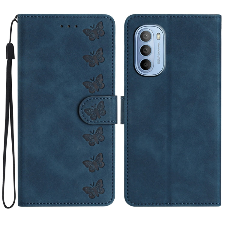 Seven Butterflies Embossed Leather Phone Case, For Motorola Moto G31, For Motorola Moto G60, For Motorola Moto G10, For Motorola Moto G50