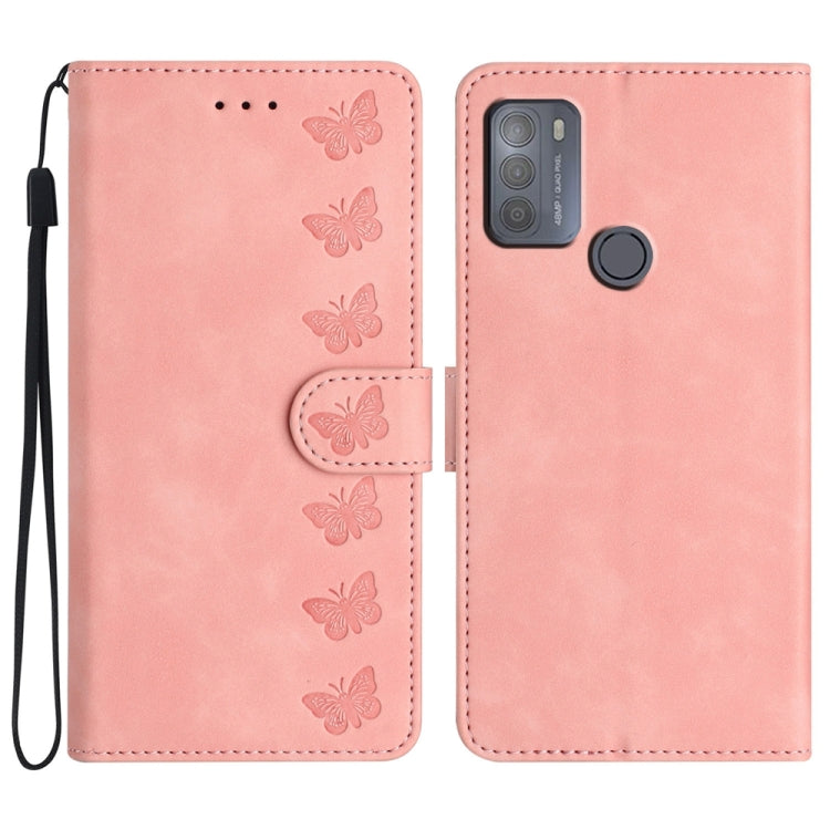 Seven Butterflies Embossed Leather Phone Case, For Motorola Moto G31, For Motorola Moto G60, For Motorola Moto G10, For Motorola Moto G50