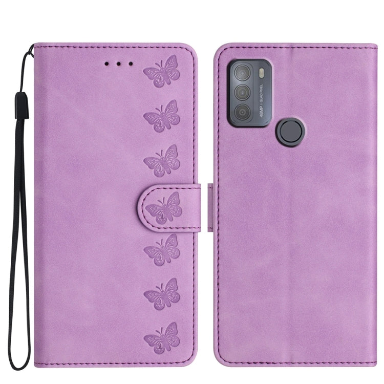 Seven Butterflies Embossed Leather Phone Case, For Motorola Moto G31, For Motorola Moto G60, For Motorola Moto G10, For Motorola Moto G50