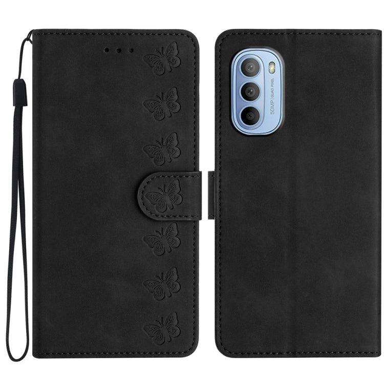 Seven Butterflies Embossed Leather Phone Case, For Motorola Moto E32, For Motorola Moto G52, For Motorola Moto G22, For Motorola Moto E20