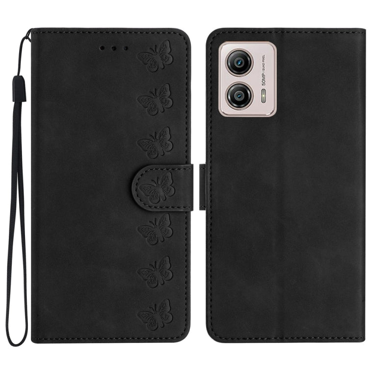 Seven Butterflies Embossed Leather Phone Case, For Motorola Moto G73, For Motorola Moto E22, For Motorola Moto G42, For Motorola Moto G62