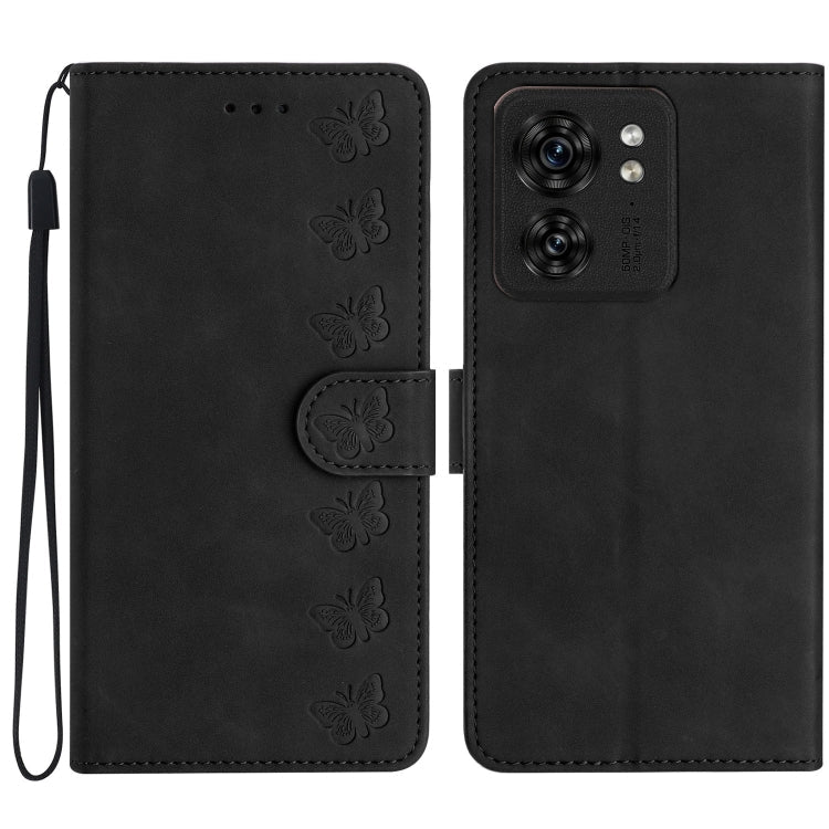Seven Butterflies Embossed Leather Phone Case, For Motorola Moto G14 4G, For Motorola Edge 40, For Motorola Moto G13, For Motorola Moto E13