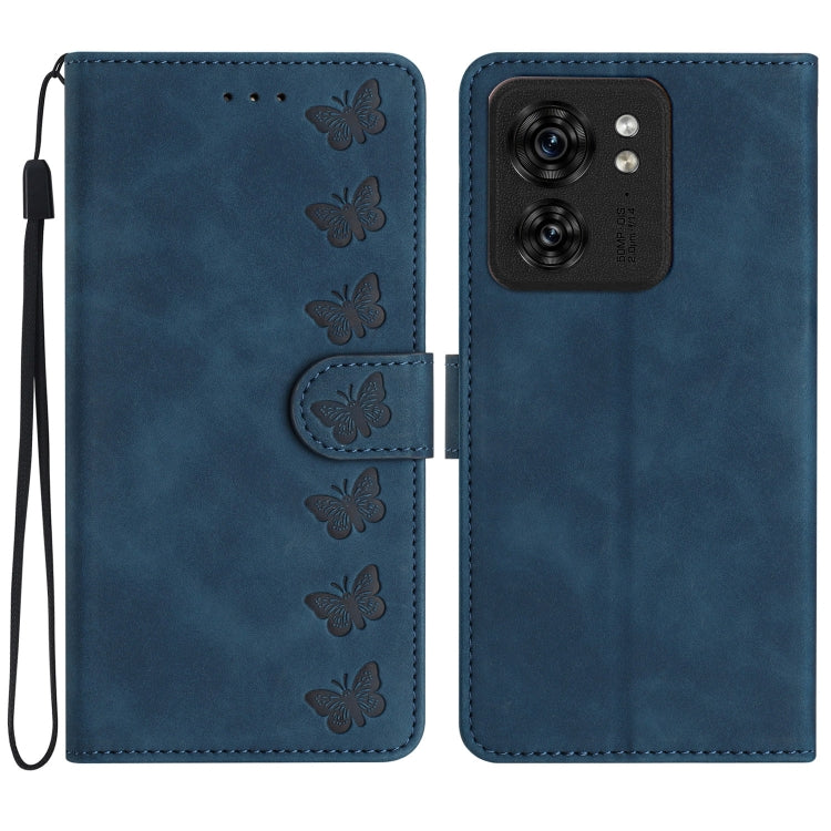 Seven Butterflies Embossed Leather Phone Case, For Motorola Moto G14 4G, For Motorola Edge 40, For Motorola Moto G13, For Motorola Moto E13